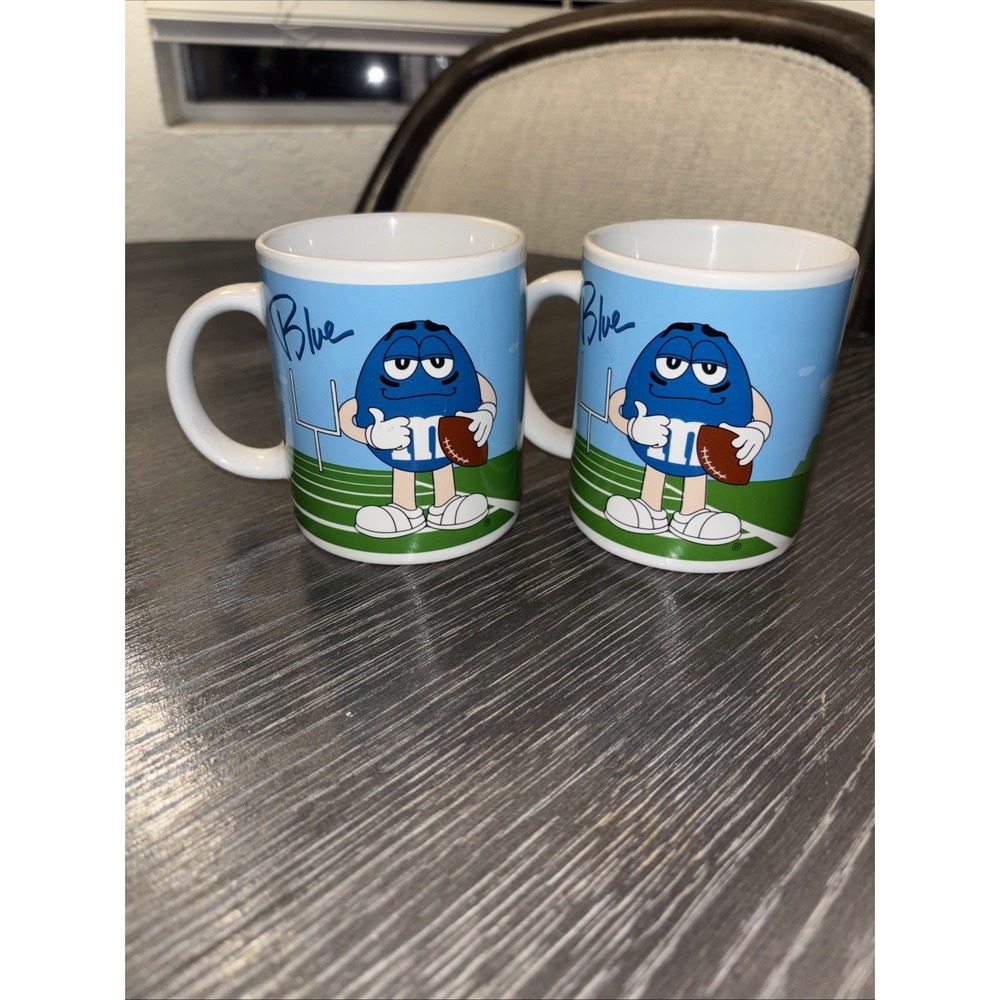 Vintage  Mars Blue And Red M&M Football And Golf Coffee Cup‎ - Mug -set Of 2